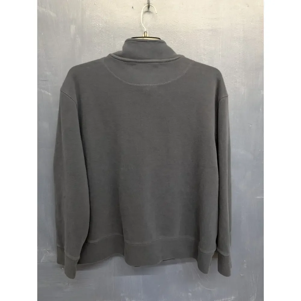 Banana Republic Men's XXL Quarter Zip Pullover Sweatshirt Blue Cotton Blend